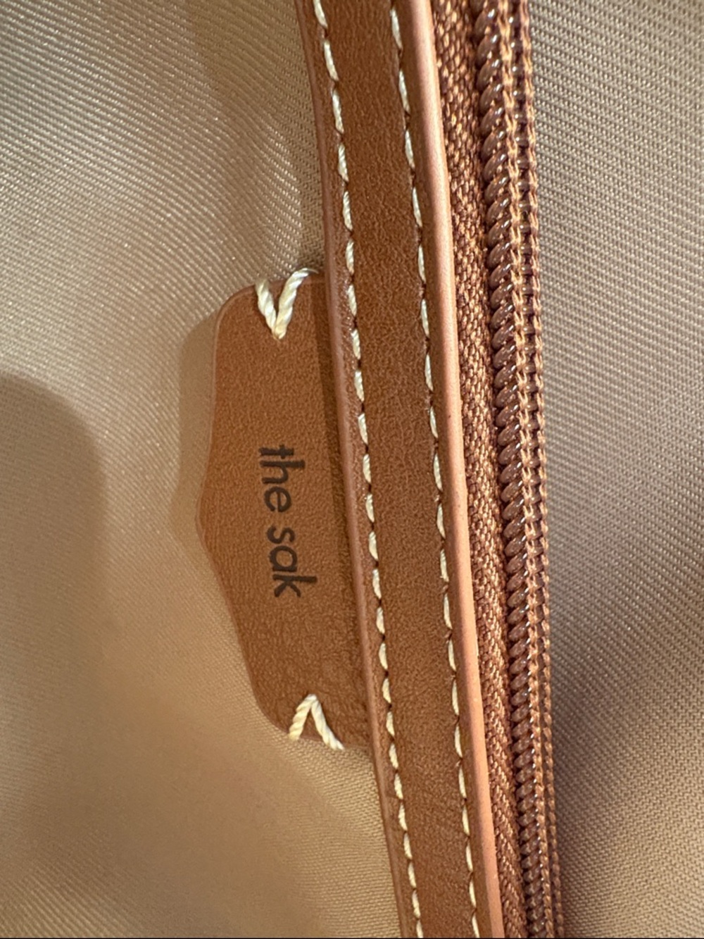 The Sak Los Feliz Hobo Cream Leather with Brown Shoulder Strap - Picture 12 of 16